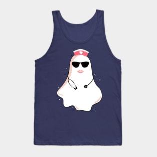 nurse Ghost with glasses nurse soul halloween :cool ghost Tank Top